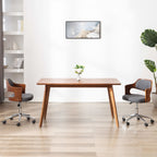 Sillas comedor giratorias 2 uds madera curvada tela gris taupe