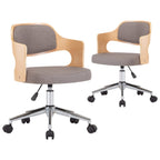 Sillas comedor giratorias 2 uds madera curvada tela gris taupe