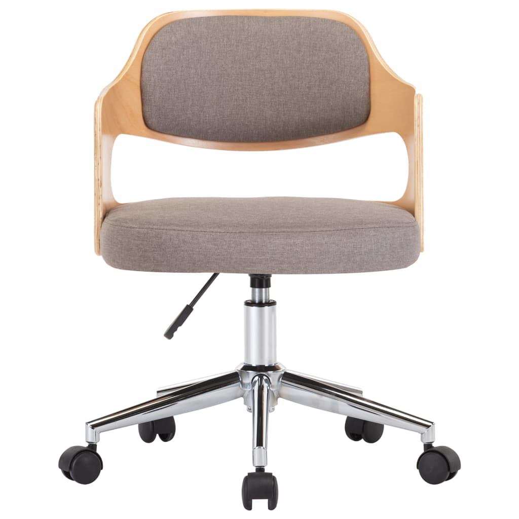 Sillas comedor giratorias 4 uds madera curvada tela gris taupe