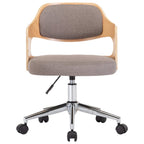 Sillas comedor giratorias 4 uds madera curvada tela gris taupe