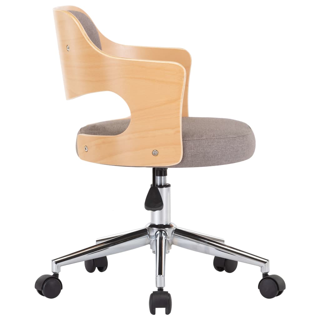 Sillas comedor giratorias 4 uds madera curvada tela gris taupe