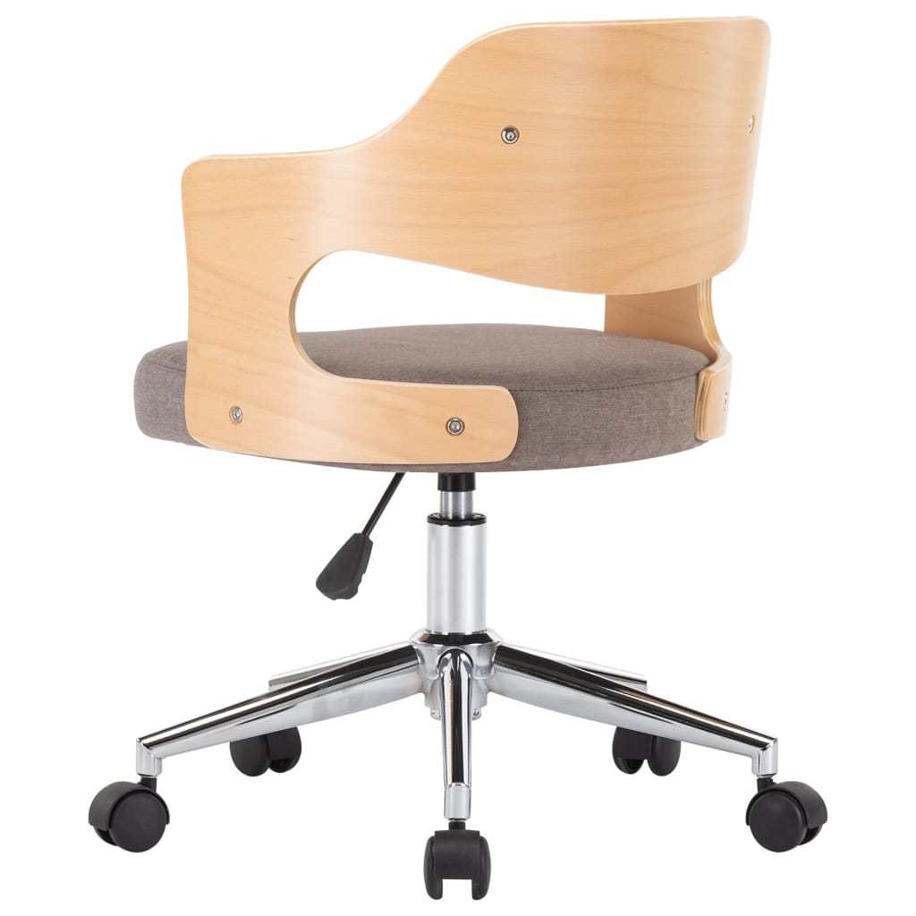 Sillas comedor giratorias 4 uds madera curvada tela gris taupe