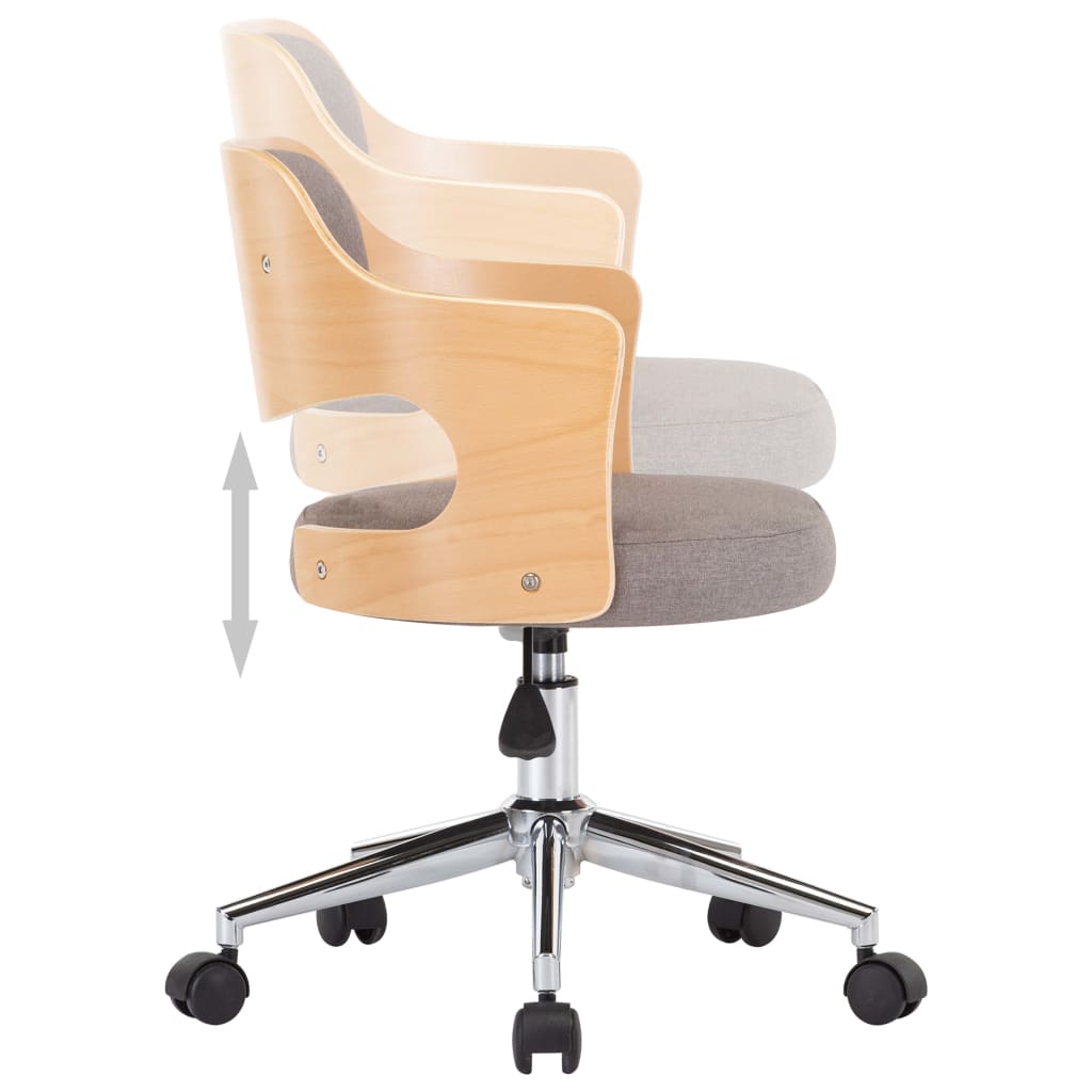 Sillas comedor giratorias 4 uds madera curvada tela gris taupe