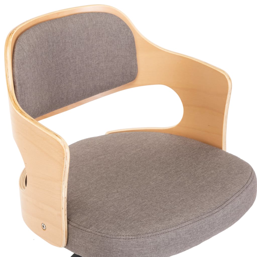 Sillas comedor giratorias 4 uds madera curvada tela gris taupe
