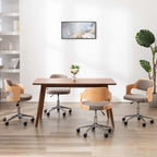 Sillas comedor giratorias 4 uds madera curvada tela gris taupe