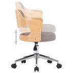Sillas comedor giratorias 6 uds madera curvada tela gris taupe
