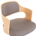 Sillas comedor giratorias 6 uds madera curvada tela gris taupe