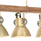 Lámpara de techo industrial madera de mango latón E27