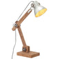 Candeeiro de mesa industrial redondo prateado 58x18x90 cm E27