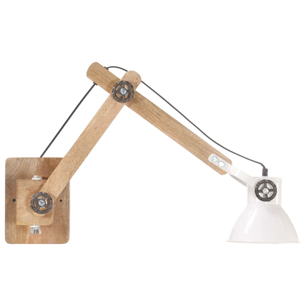 Lámpara de pared redonda estilo industrial blanca E27