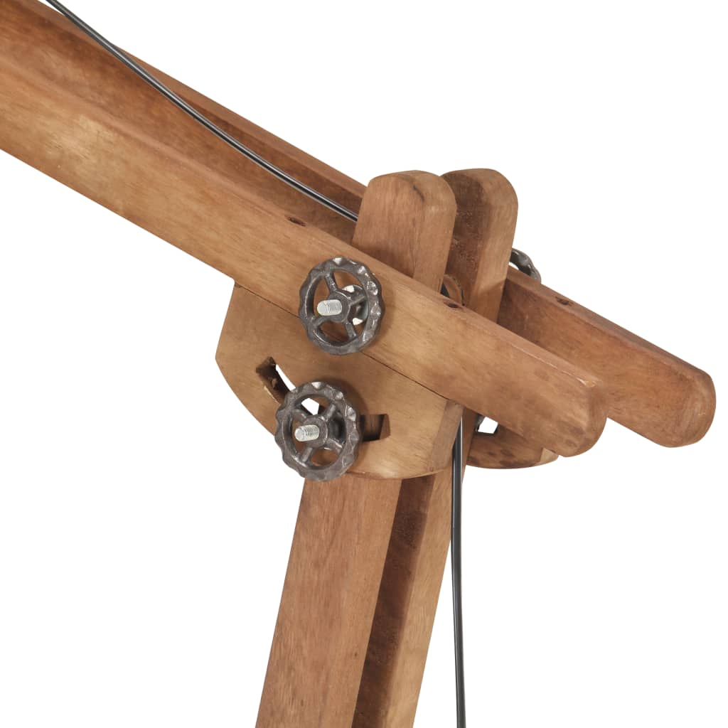Lámpara de pie madera maciza de mango latón E27