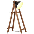 Lámpara de pie de madera maciza de mango negro E27