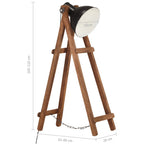 Lámpara de pie de madera maciza de mango negro E27
