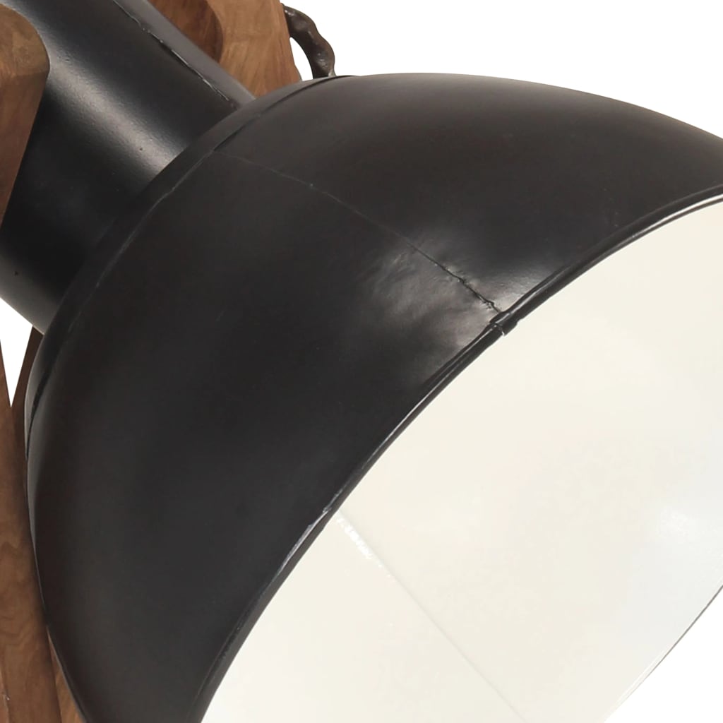 Lámpara de pie de madera maciza de mango negro E27