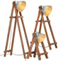 Floor lamp 3-piece solid mango wood white E27