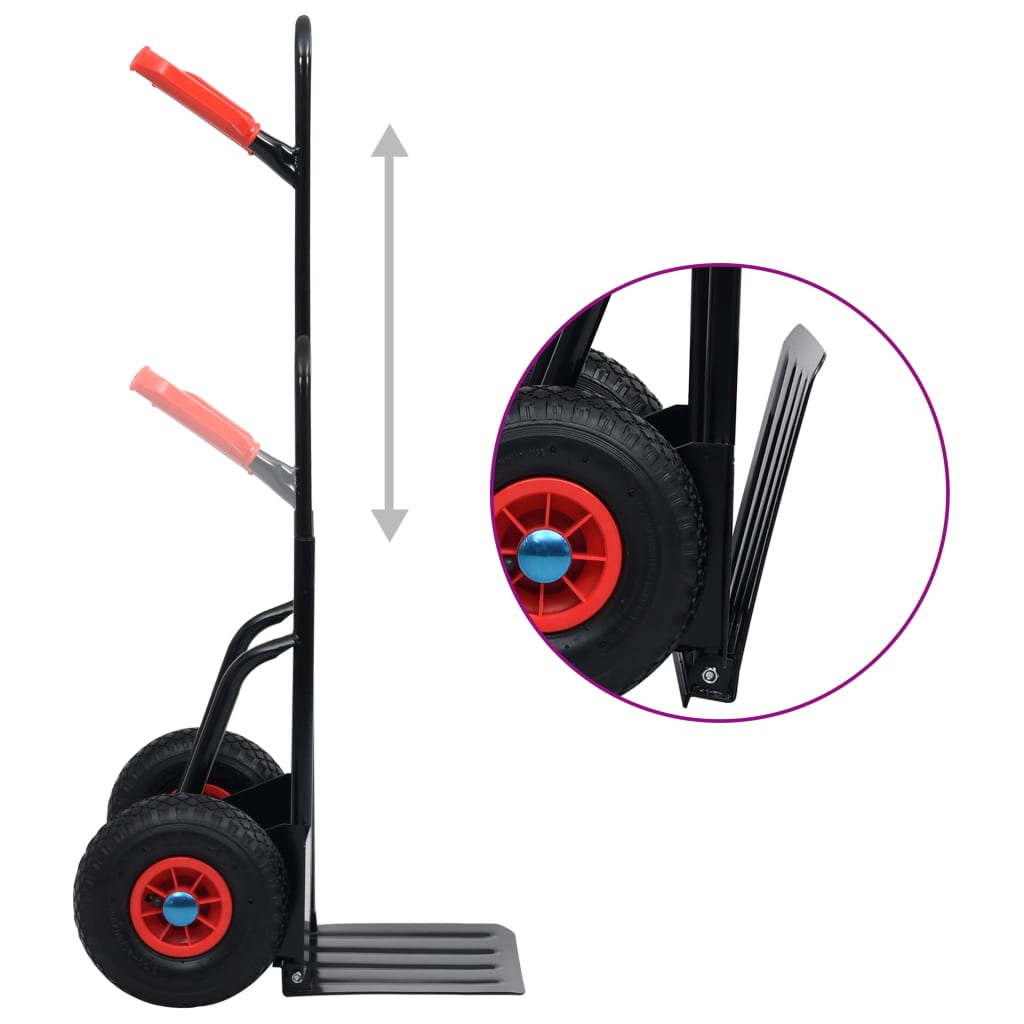 Carrito de mano telescópico 200 kg negro y rojo