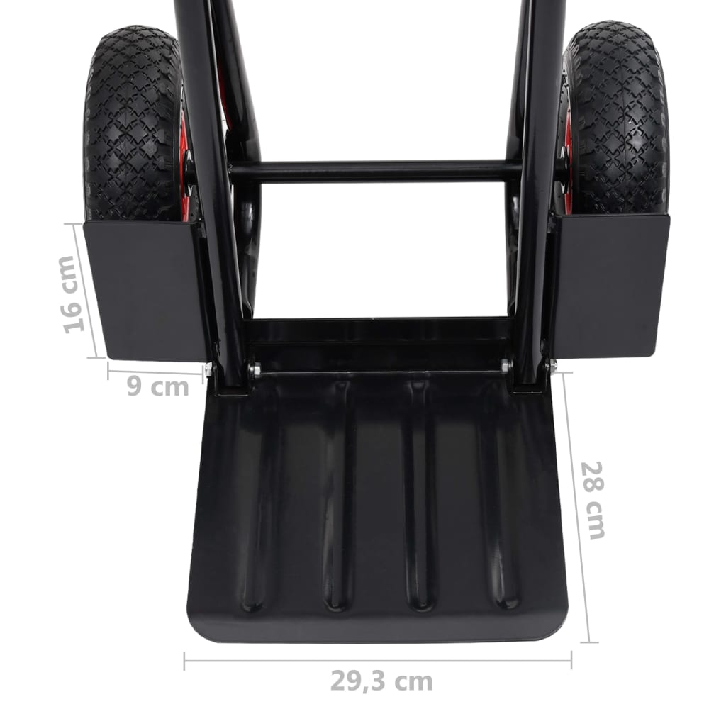 Carrito de mano telescópico 200 kg negro y rojo