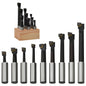 Cortadores de perfuração 9 peças 12 mm com base de madeira