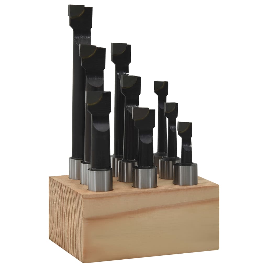 Cortadoras de perforación 9 piezas 12 mm con base de madera