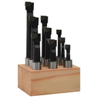 Cortadoras de perforación 9 piezas 12 mm con base de madera