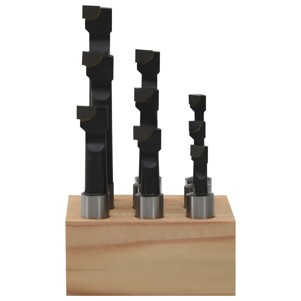 Cortadoras de perforación 9 piezas 12 mm con base de madera