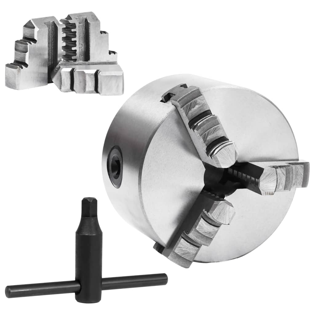 Mandril de torno autocentrante de 3 mordazas 100 mm acero