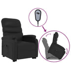 Sillón elevable cuero sintético negro