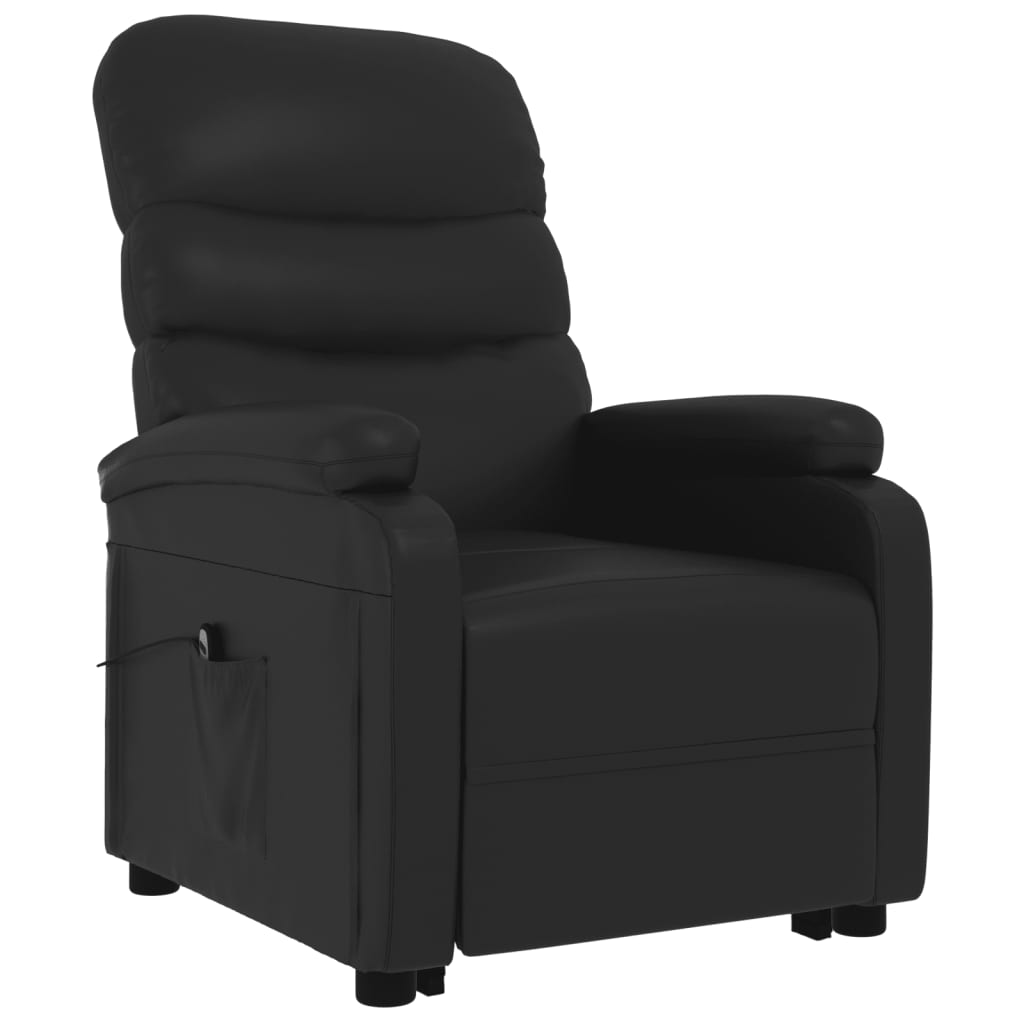 Sillón elevable cuero sintético negro