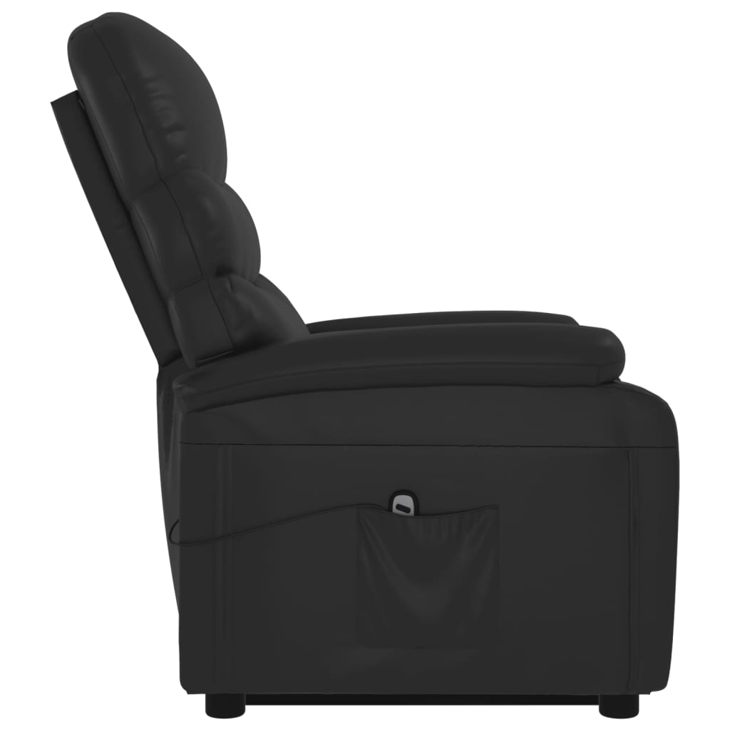 Sillón elevable cuero sintético negro