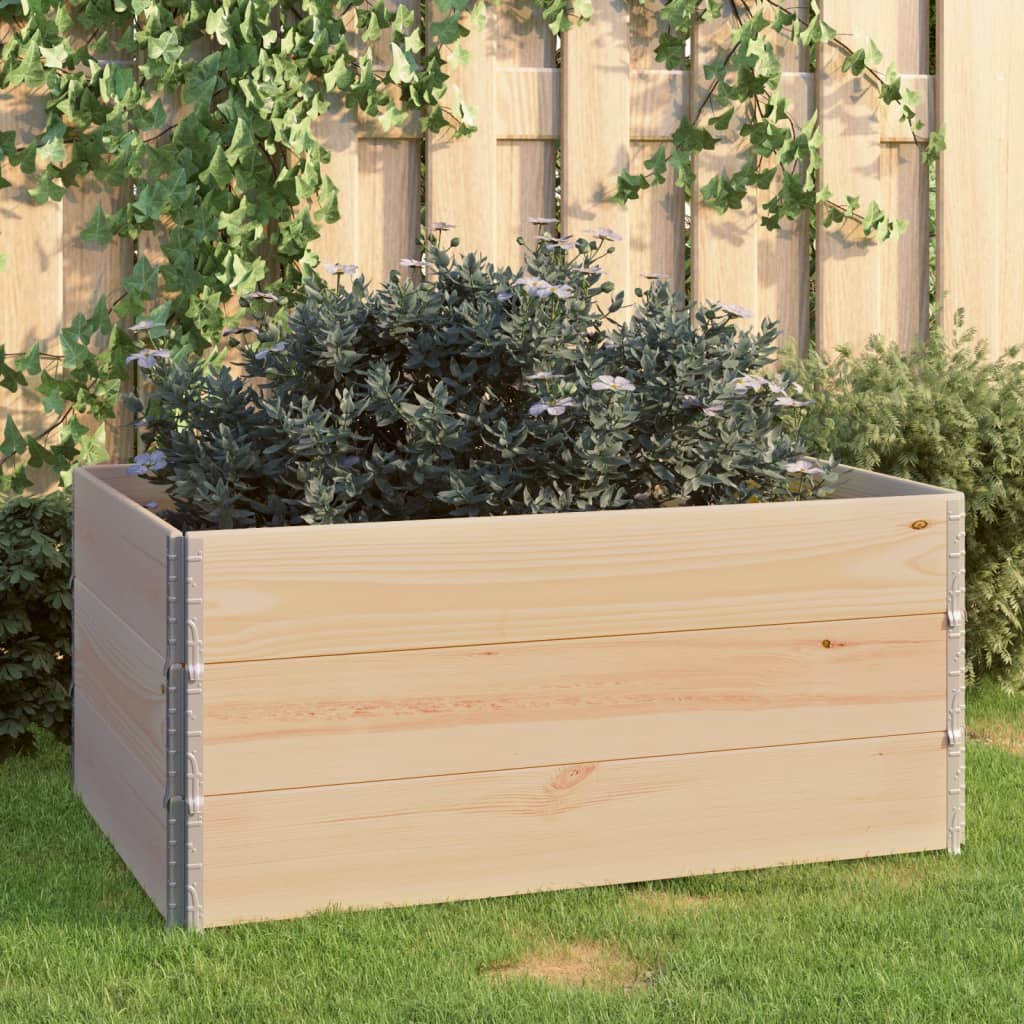 Arriates de madera maciza de pino 3 unidades 100x100 cm