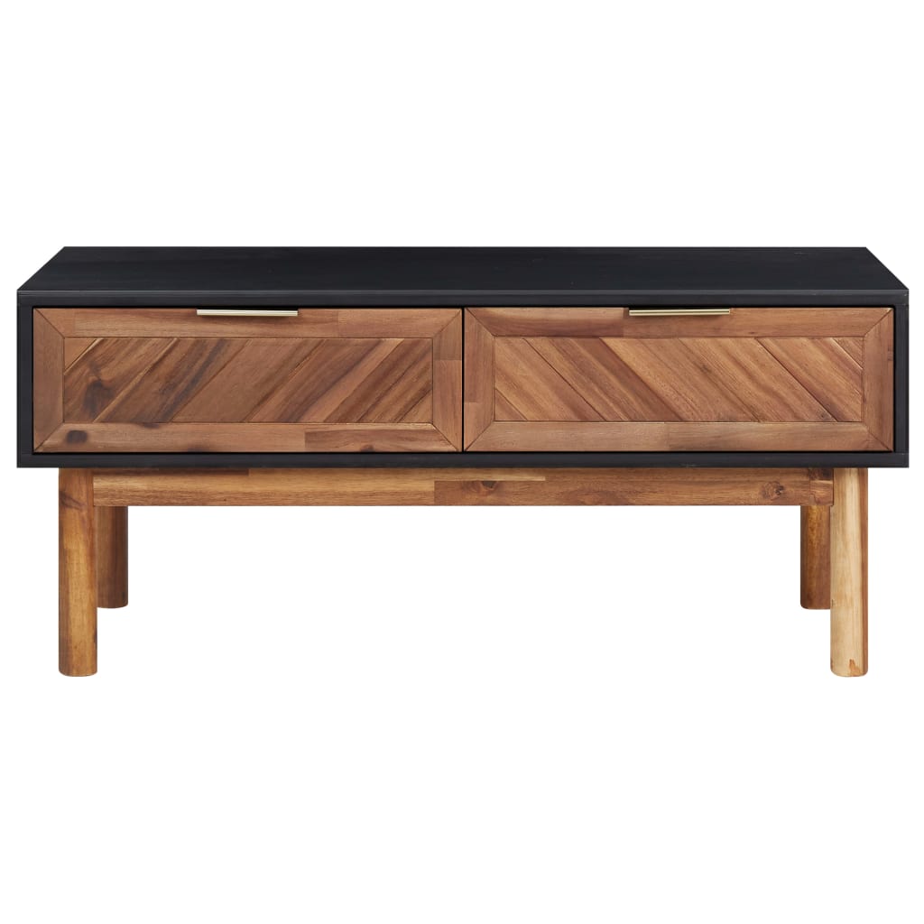 Mesa de centro de madera maciza de acacia y MDF 90x50x40 cm