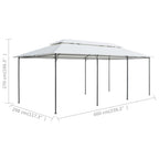 Cenador 600x298x270 cm blanco 180g/m²