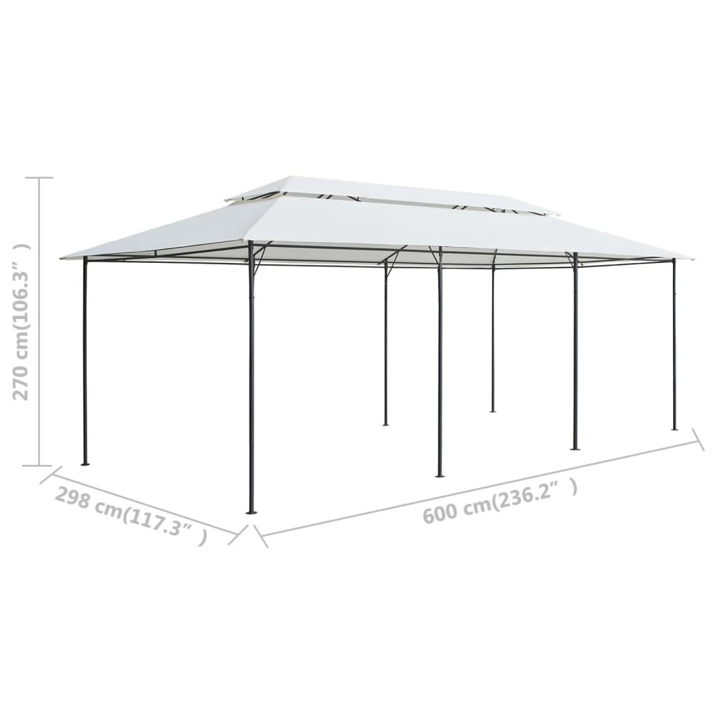 Cenador 600x298x270 cm blanco 180g/m²
