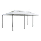 Cenador con cortinas 600x298x270 cm blanco 180g/m²
