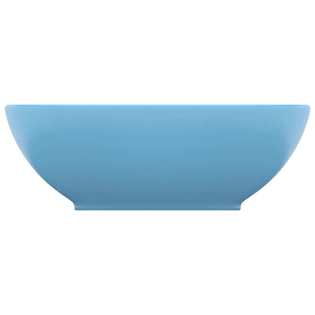 Lavabo de lujo ovalado cerámica azul claro mate 40x33 cm