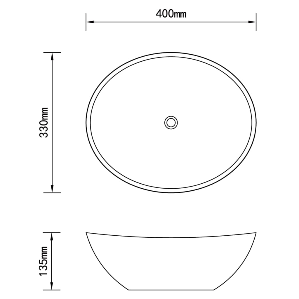 Lavabo de lujo ovalado cerámica azul claro mate 40x33 cm
