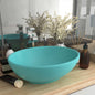 Luxury oval matt light blue ceramic washbasin 40x33 cm