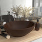 Luxury oval matt light blue ceramic washbasin 40x33 cm