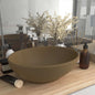 Luxury oval matt light blue ceramic washbasin 40x33 cm