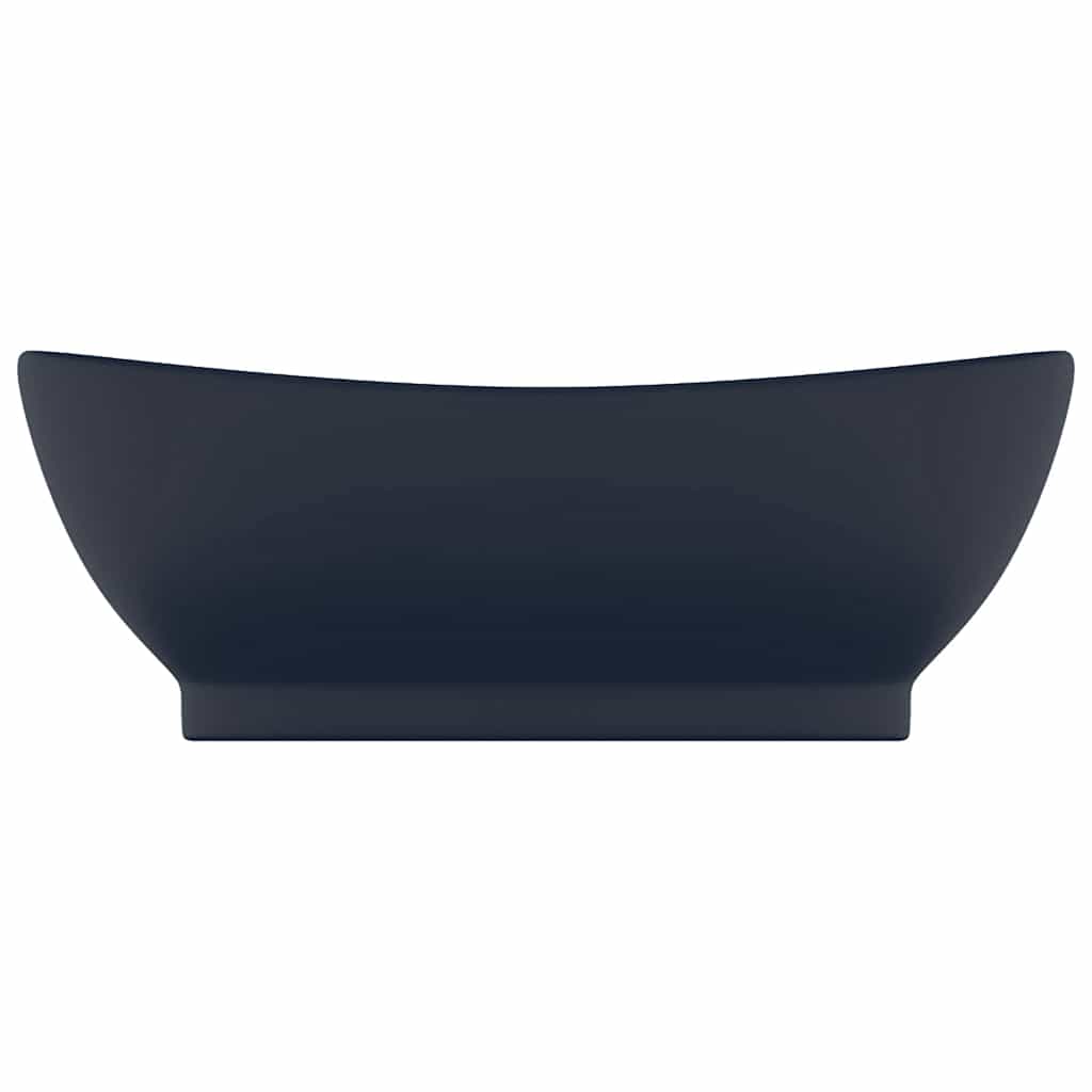 Lavabo lujoso con rebosadero cerámica azul oscuro 58,5x39cm