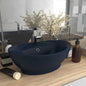 Luxury washbasin with overflow dark blue ceramic 58.5x39cm