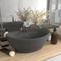 Luxury washbasin with overflow dark blue ceramic 58.5x39cm
