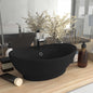 Luxury washbasin with overflow dark blue ceramic 58.5x39cm