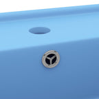 Lavabo cuadrado rebosadero cerámica azul claro mate 41x41 cm