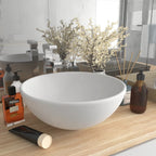 Lavabo de lujo redondo cerámica azul claro mate 32,5x14 cm