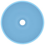 Lavabo de lujo redondo cerámica azul claro mate 32,5x14 cm