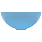 Lavabo de lujo redondo cerámica azul claro mate 32,5x14 cm