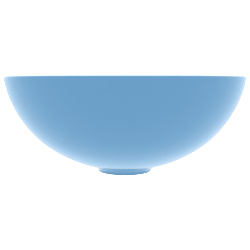 Lavabo de cuarto de baño redondo cerámica azul claro