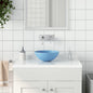 Light Blue Ceramic Round Bathroom Sink