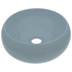 Lavabo de lujo redondo cerámica azul claro mate 40x15 cm